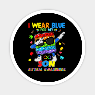 Poplt Dab I Wear Blue For My Son Puzzle Autism Awareness Magnet